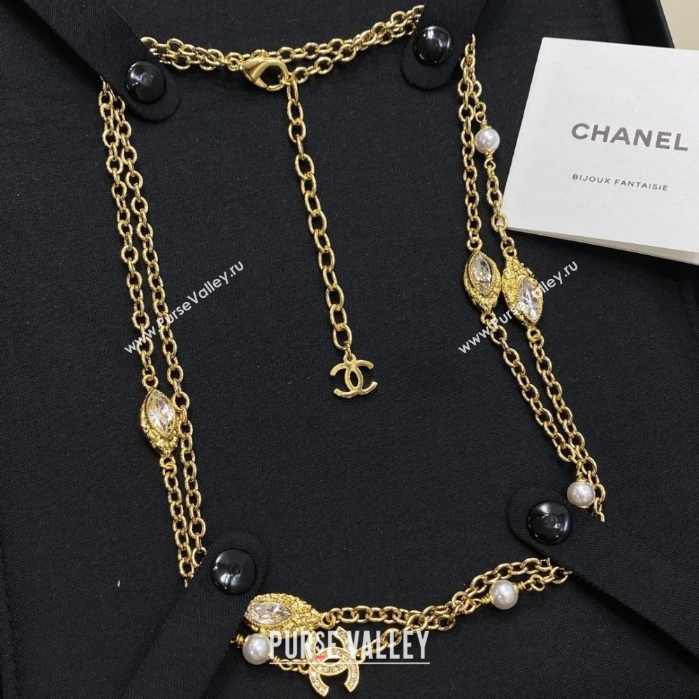 Chanel Brass Crystals Necklace CH012816 Gold 2026 (YF-26012816)