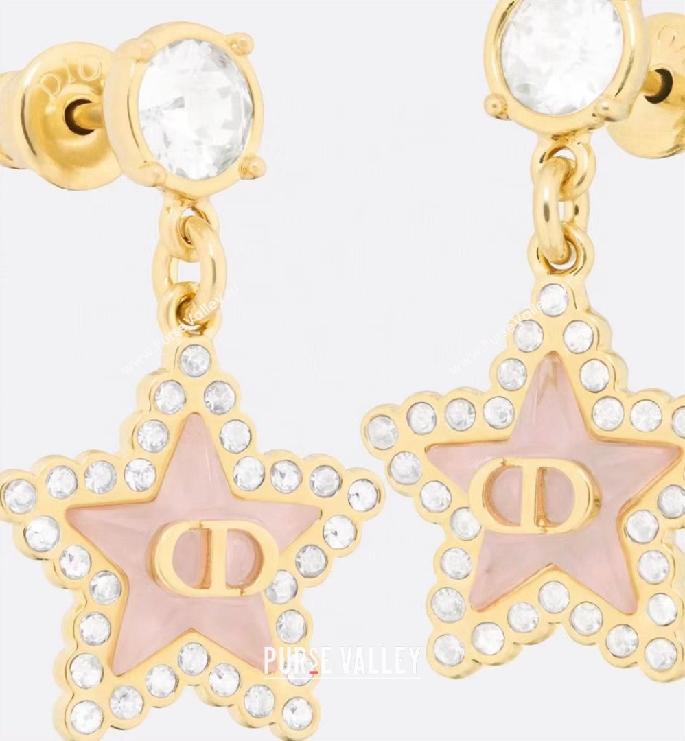 Dior Petit CD Lucky Baroque Earrings D012827 Gold/Pink 2026 (YF-26012827)