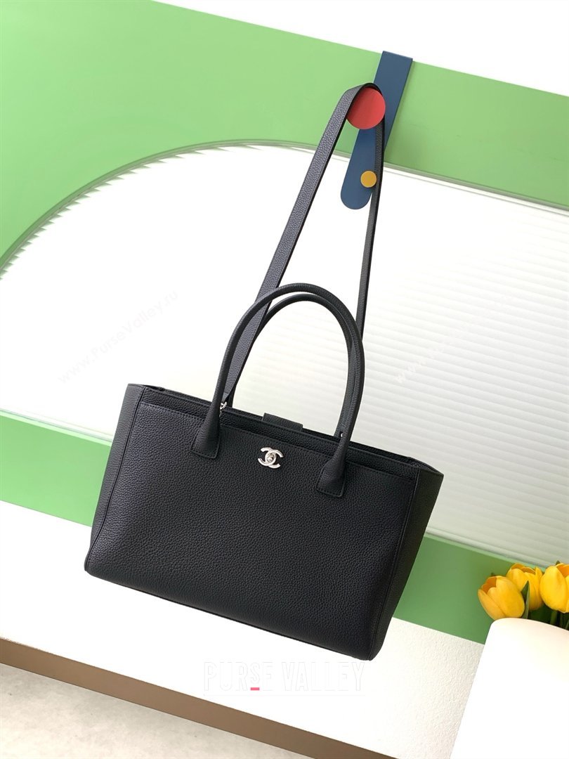 Chanel Medium Tote Bag in Grained Calfskin AS2157 Black/Silver 2026 (JY-26012723)