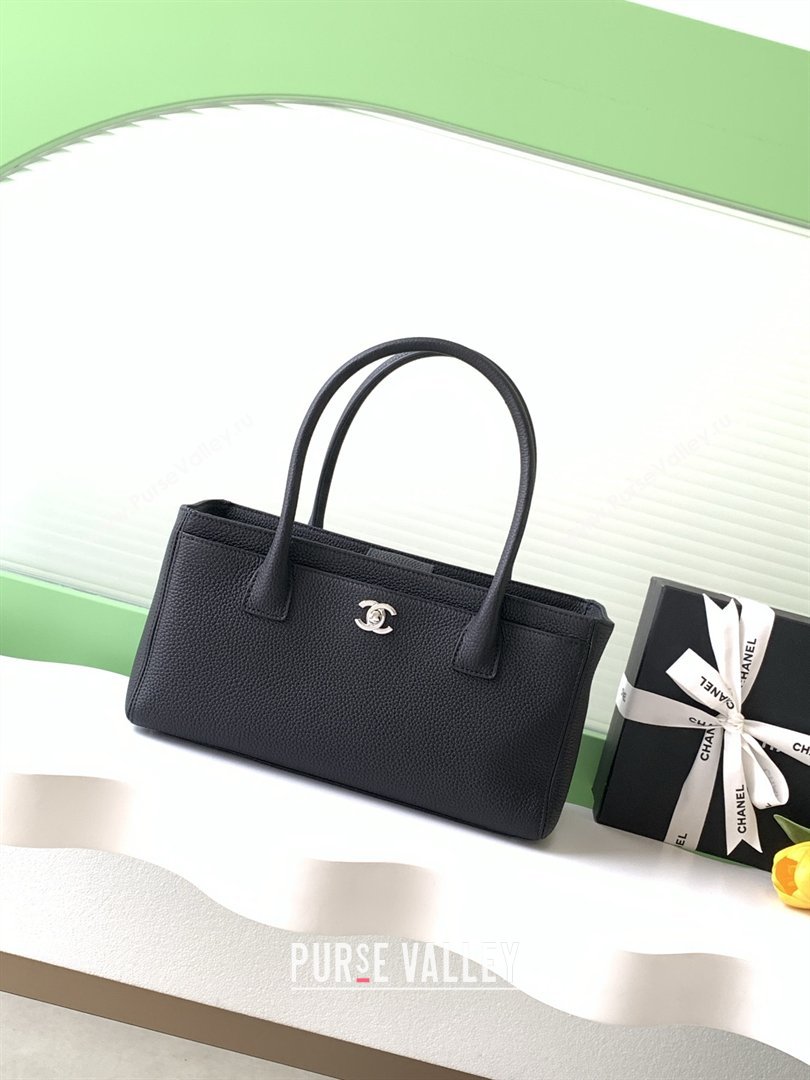 Chanel Small Tote Bag in Grained Calfskin AS2156 Black/Silver 2026 (JY-26012725)