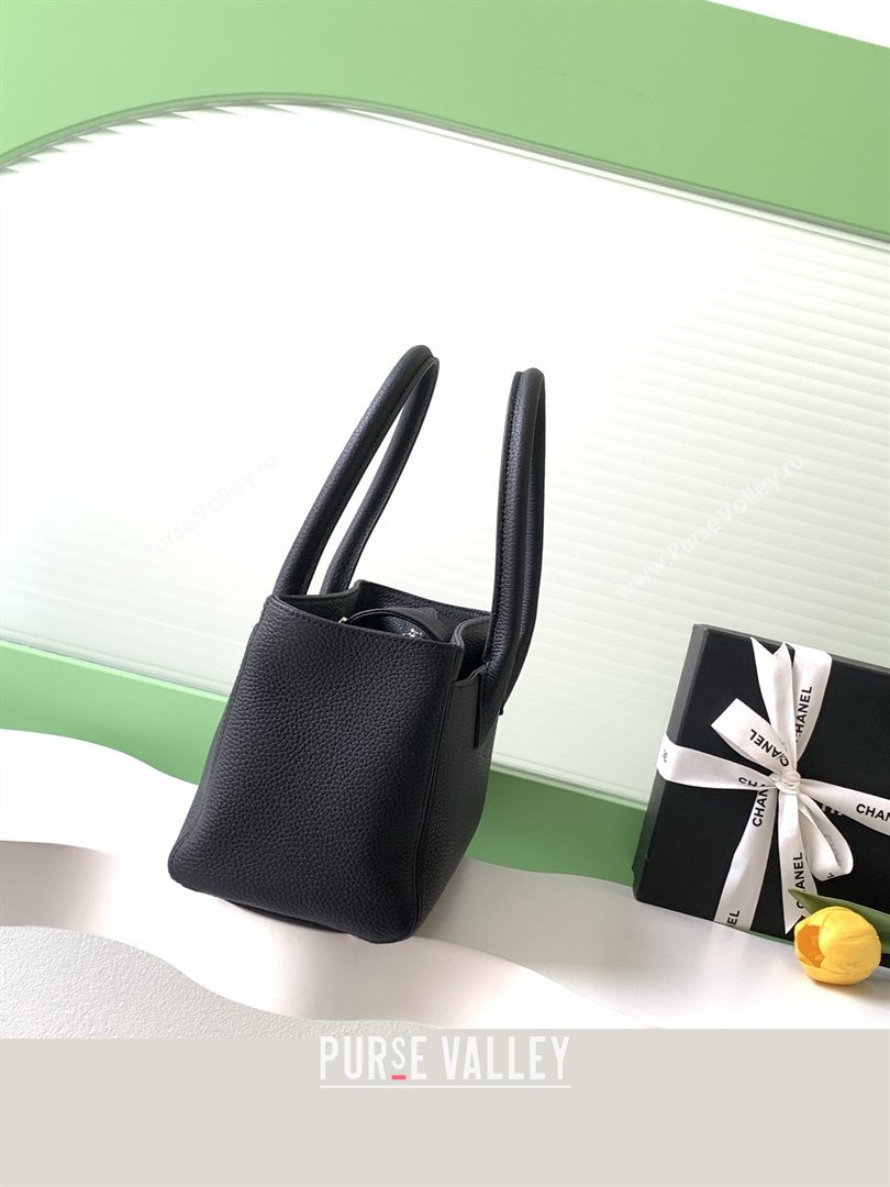 Chanel Small Tote Bag in Grained Calfskin AS2156 Black/Silver 2026 (JY-26012725)