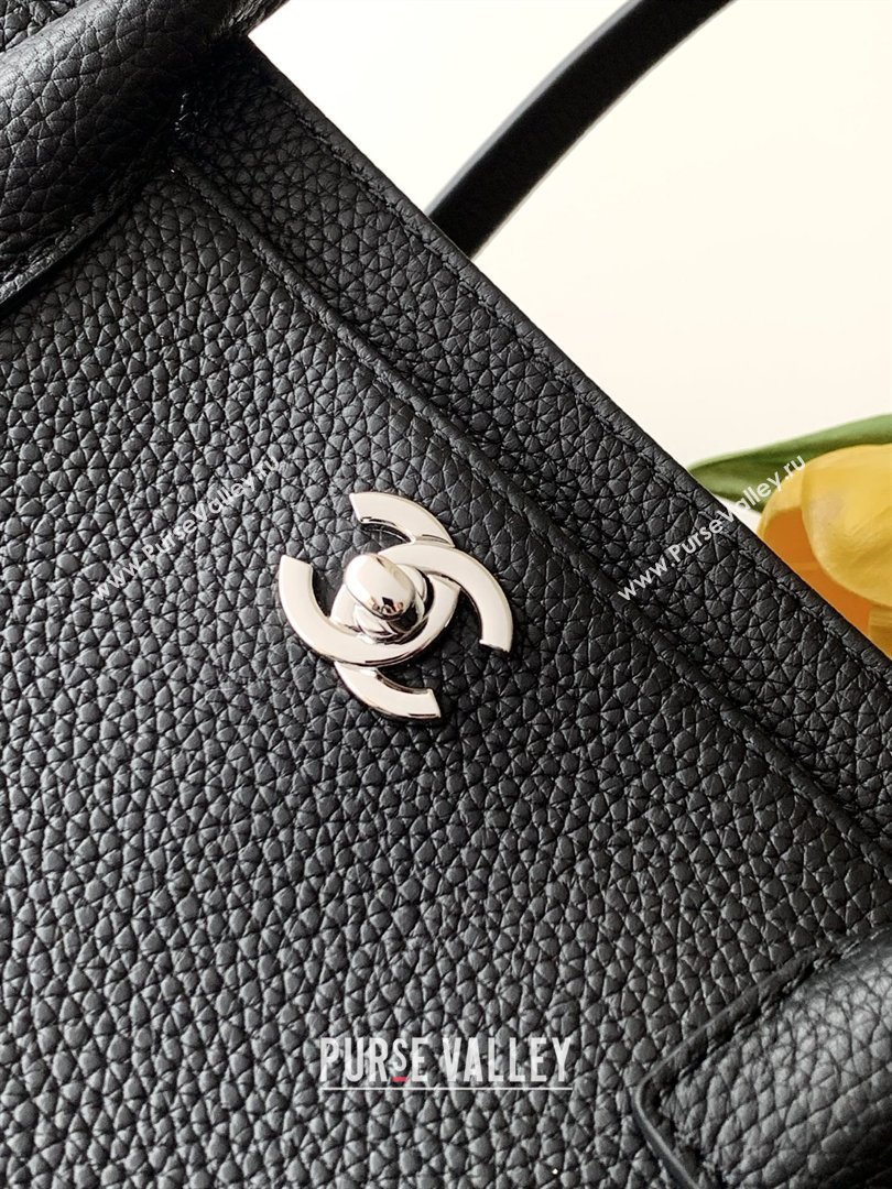 Chanel Small Tote Bag in Grained Calfskin AS2156 Black/Silver 2026 (JY-26012725)