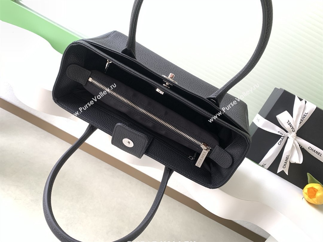 Chanel Small Tote Bag in Grained Calfskin AS2156 Black/Silver 2026 (JY-26012725)