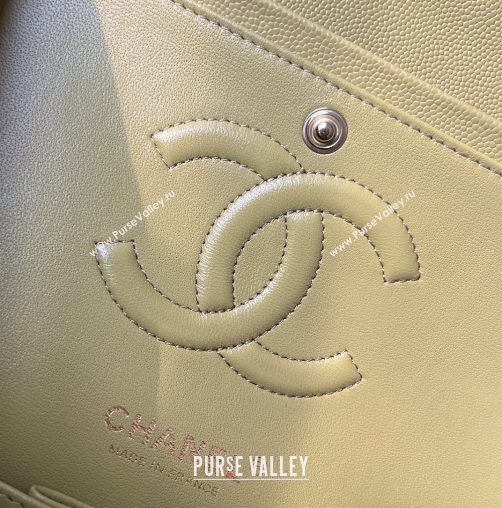 Chanel Grained Calfskin Medium Classic Flap Bag A01112 Avocado green/Light Gold 2026 Original Quality (MHE-26013102)