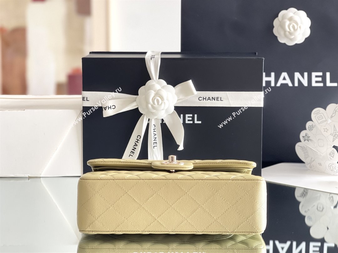 Chanel Grained Calfskin Small Classic Flap Bag A01116 Avocado green/Light Gold 2026 Original Quality (MHE-26013103)