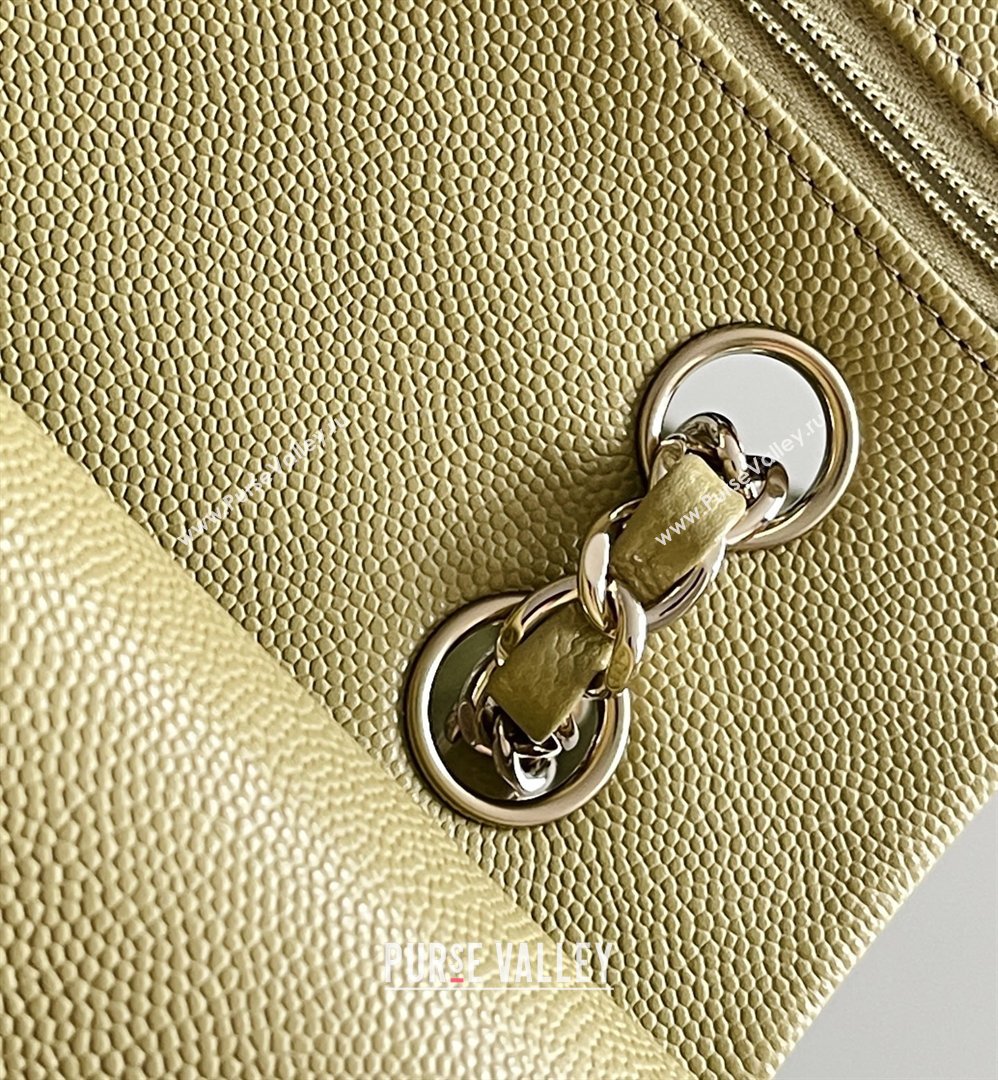 Chanel Grained Calfskin Small Classic Flap Bag A01116 Avocado green/Light Gold 2026 Original Quality (MHE-26013103)