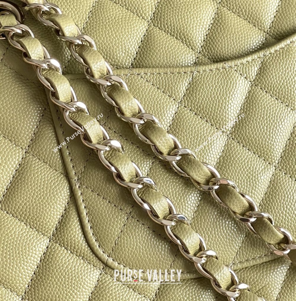 Chanel Grained Calfskin Small Classic Flap Bag A01116 Avocado green/Light Gold 2026 Original Quality (MHE-26013103)