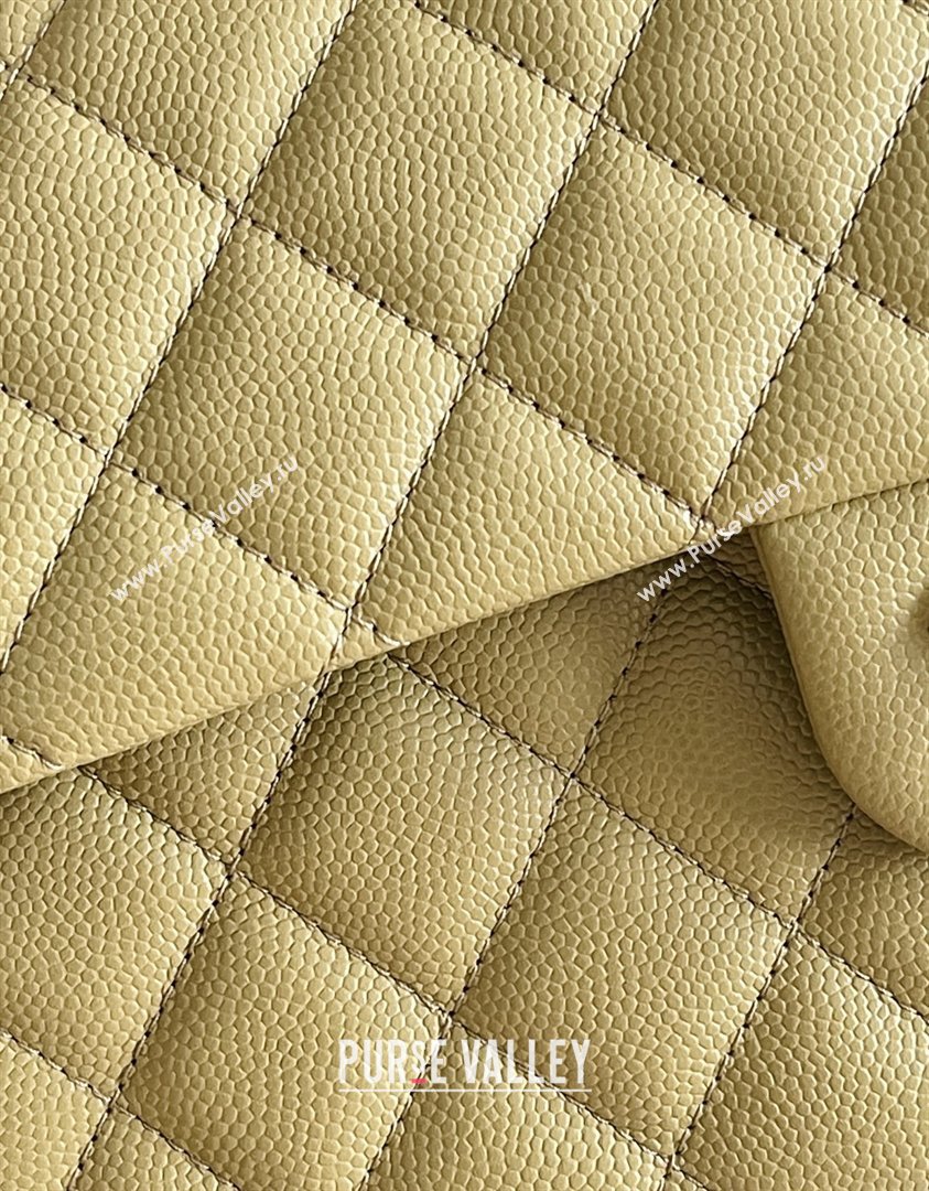 Chanel Grained Calfskin Small Classic Flap Bag A01116 Avocado green/Light Gold 2026 Original Quality (MHE-26013103)