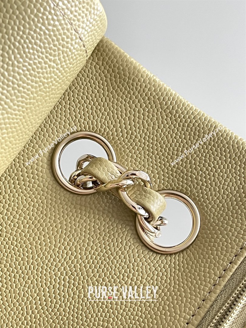 Chanel Grained Calfskin Small Classic Flap Bag A01116 Avocado green/Light Gold 2026 Original Quality (MHE-26013103)