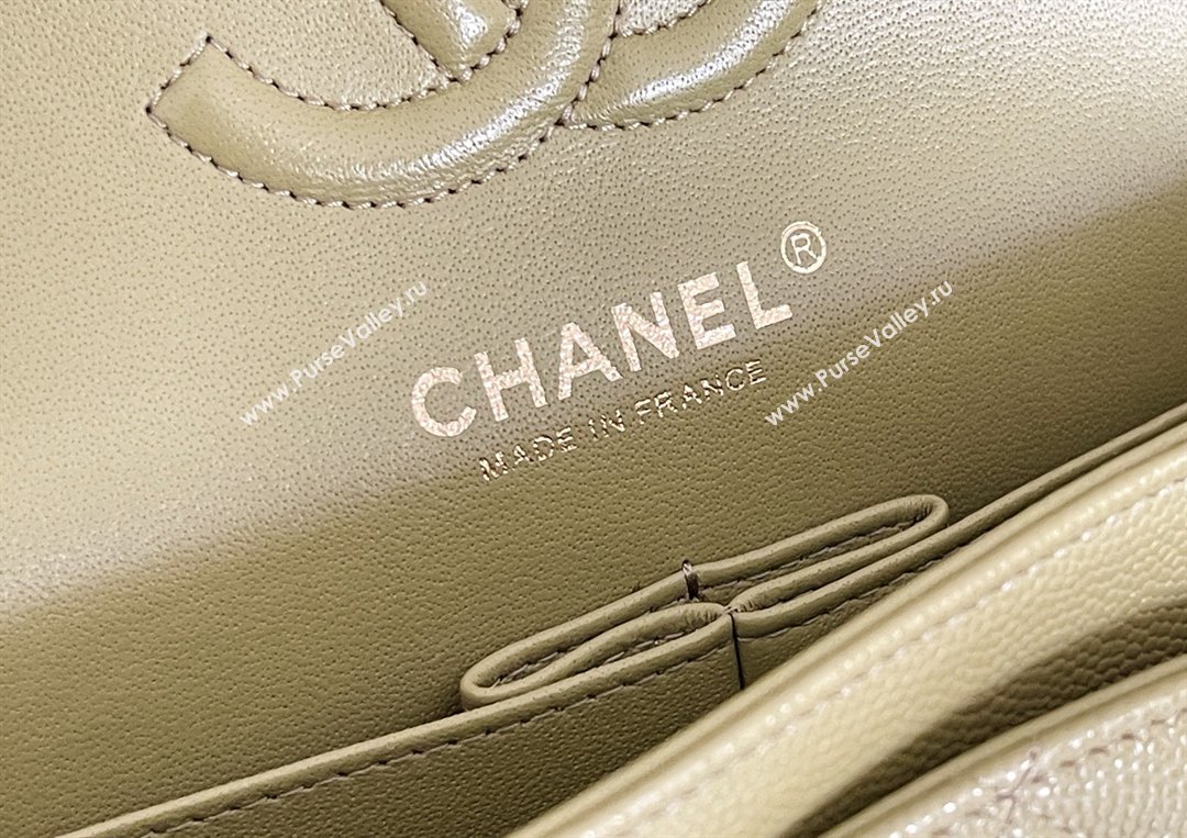 Chanel Grained Calfskin Small Classic Flap Bag A01116 Avocado green/Light Gold 2026 Original Quality (MHE-26013103)