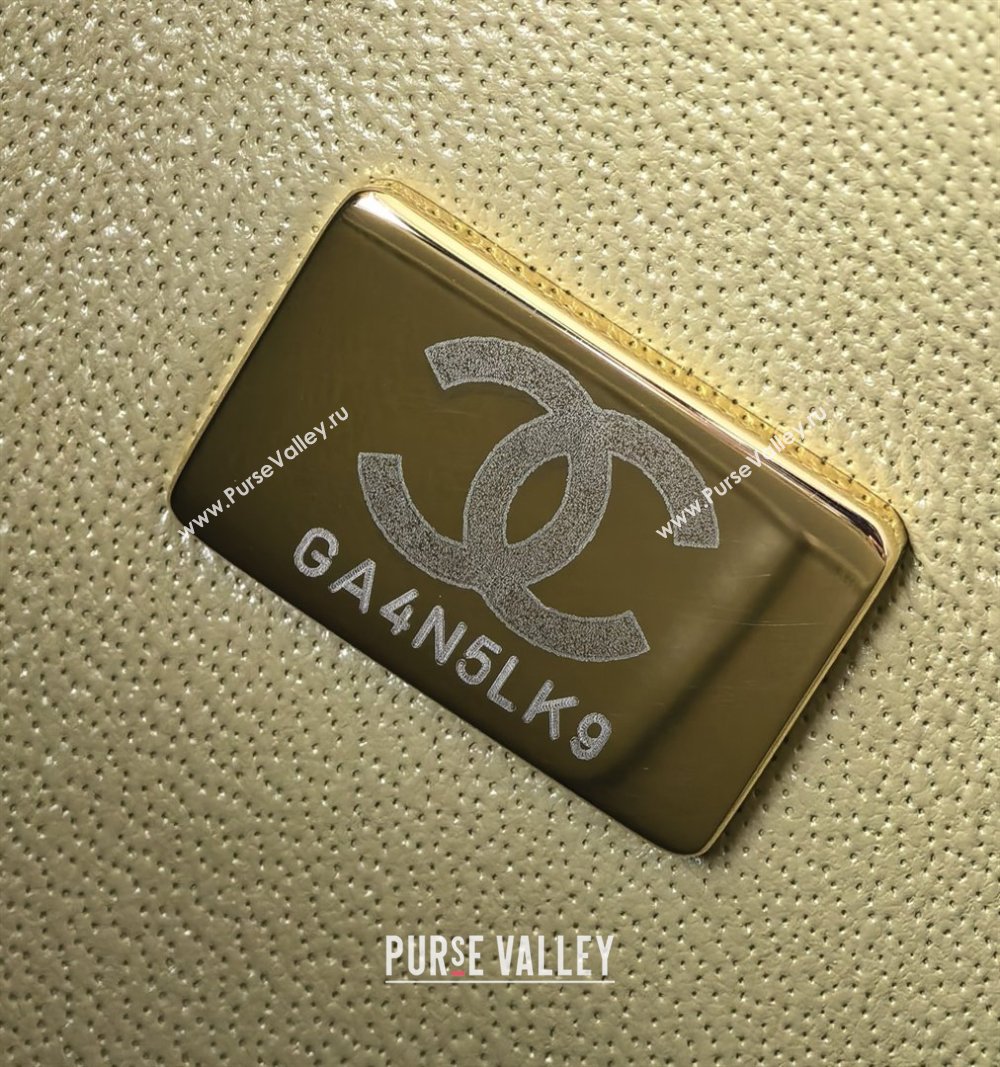 Chanel Grained Calfskin Small Classic Flap Bag A01116 Avocado green/Light Gold 2026 Original Quality (MHE-26013103)