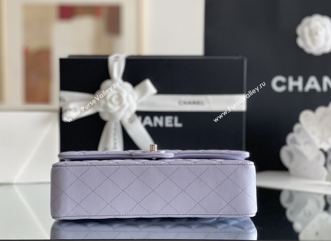 Chanel Grained Calfskin Medium Classic Flap Bag A01112 Light Purple/Silver 2026 Original Quality (MHE-26013104)