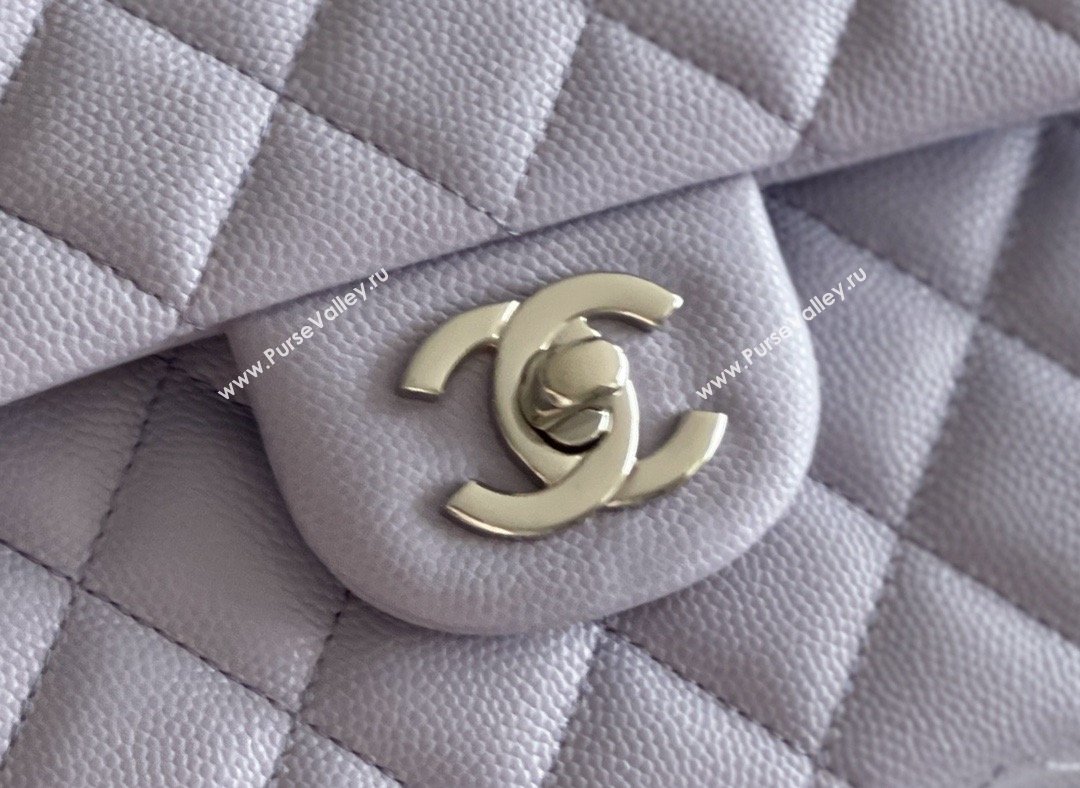 Chanel Grained Calfskin Medium Classic Flap Bag A01112 Light Purple/Silver 2026 Original Quality (MHE-26013104)