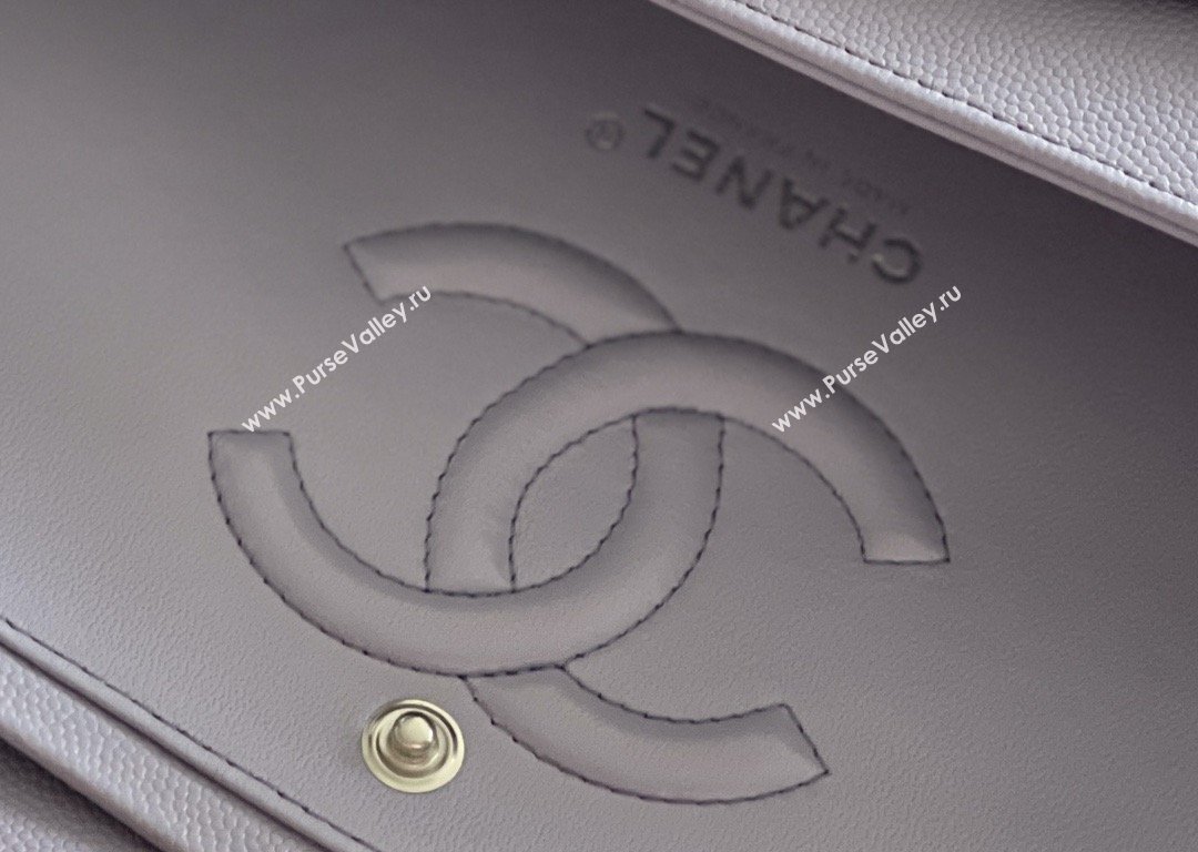 Chanel Grained Calfskin Medium Classic Flap Bag A01112 Light Purple/Silver 2026 Original Quality (MHE-26013104)