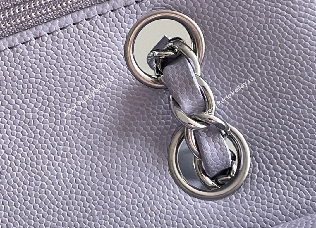 Chanel Grained Calfskin Medium Classic Flap Bag A01112 Light Purple/Silver 2026 Original Quality (MHE-26013104)
