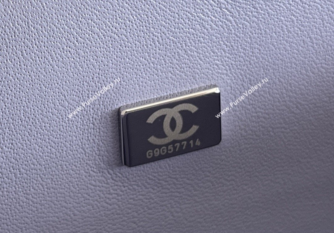Chanel Grained Calfskin Medium Classic Flap Bag A01112 Light Purple/Silver 2026 Original Quality (MHE-26013104)