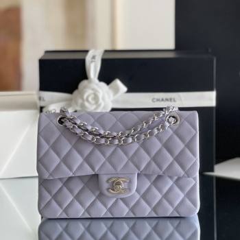 Chanel Grained Calfskin Small Classic Flap Bag A01116 Light Purple/Silver 2026 Original Quality (MHE-26013105)