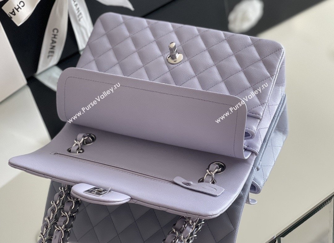 Chanel Grained Calfskin Small Classic Flap Bag A01116 Light Purple/Silver 2026 Original Quality (MHE-26013105)