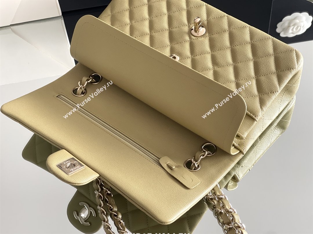 Chanel Grained Calfskin Medium Classic Flap Bag A01112 Avocado green/Light Gold 2026 Original Quality (MHE-26013102)