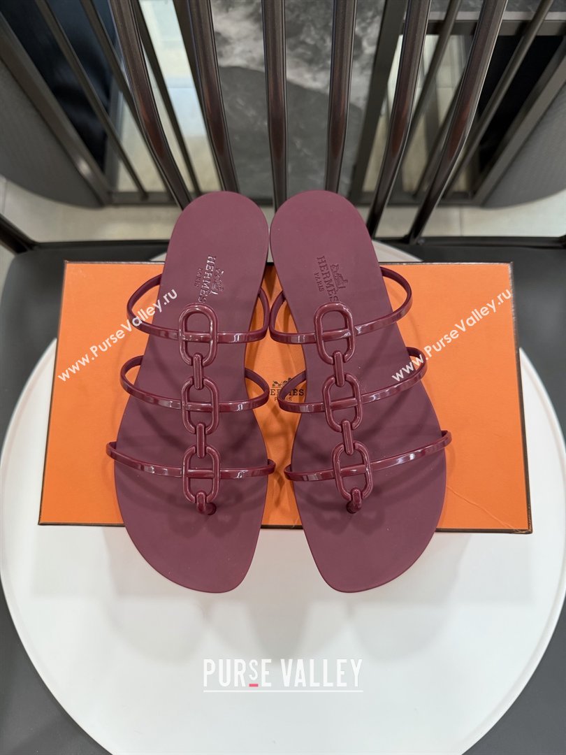 Hermes Mykonos Sandals in TPU Burgundy 2026 (ME-26020303)