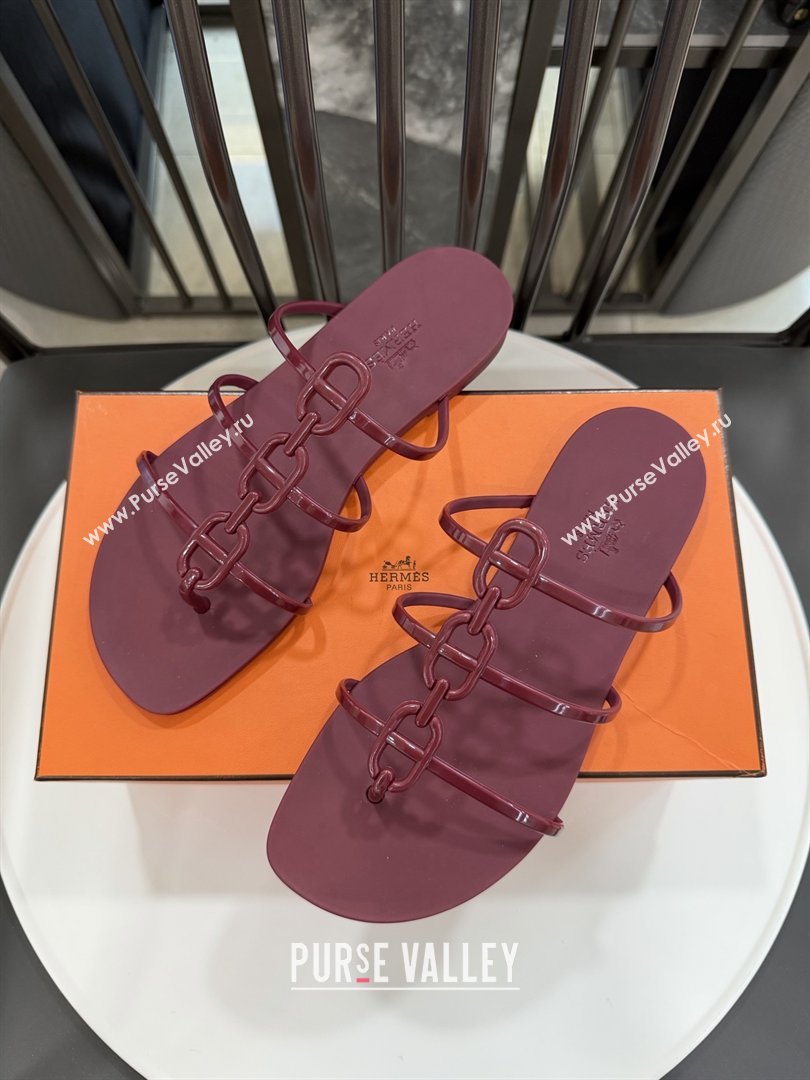 Hermes Mykonos Sandals in TPU Burgundy 2026 (ME-26020303)