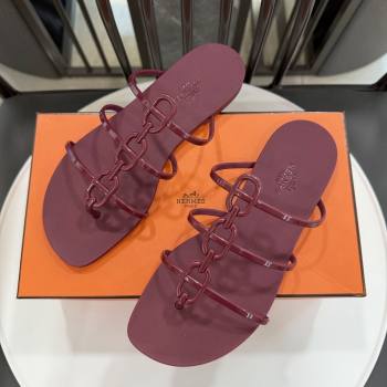 Hermes Mykonos Sandals in TPU Burgundy 2026 (ME-26020303)
