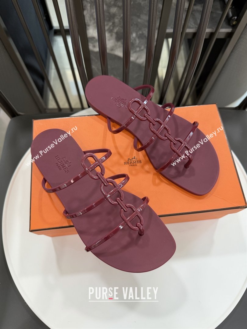 Hermes Mykonos Sandals in TPU Burgundy 2026 (ME-26020303)