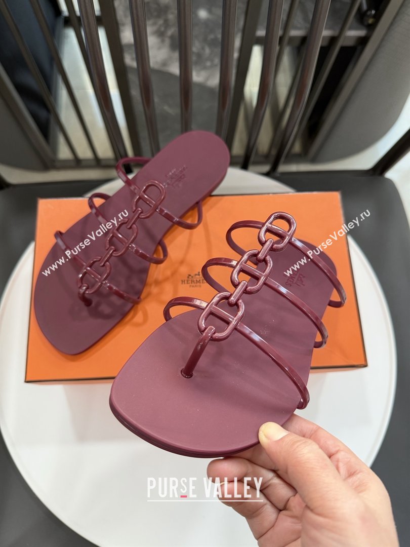 Hermes Mykonos Sandals in TPU Burgundy 2026 (ME-26020303)