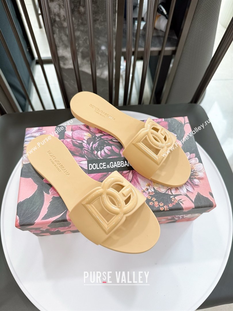 Dolce Gabbana DG TPU Flat Slide Sandals Beige 2026 (ME-26020309)