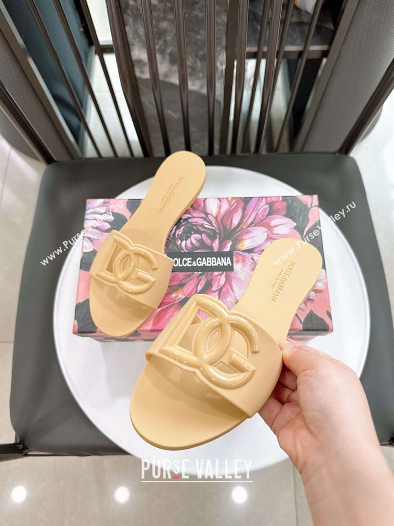 Dolce Gabbana DG TPU Flat Slide Sandals Beige 2026 (ME-26020309)