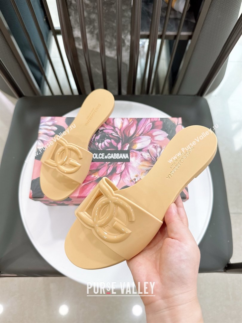 Dolce Gabbana DG TPU Flat Slide Sandals Beige 2026 (ME-26020309)