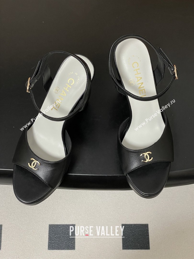 Chanel Lambskin Sandals G47029 Black Spring-Summer 2026 Pre-collection (MD-26022303)