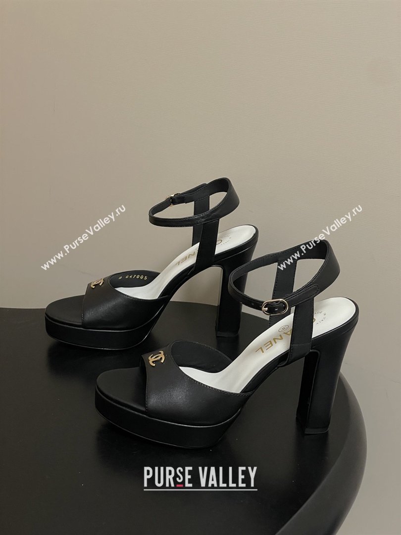 Chanel Lambskin Sandals G47029 Black Spring-Summer 2026 Pre-collection (MD-26022303)