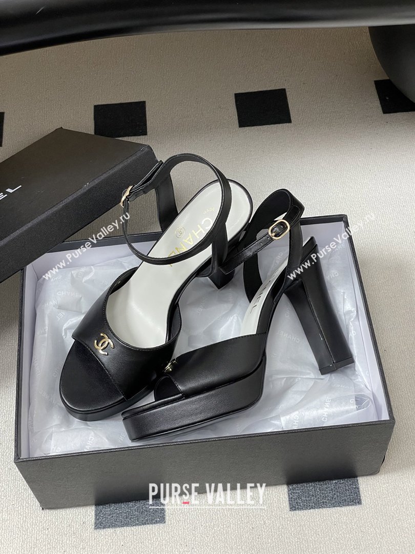 Chanel Lambskin Sandals G47029 Black Spring-Summer 2026 Pre-collection (MD-26022303)