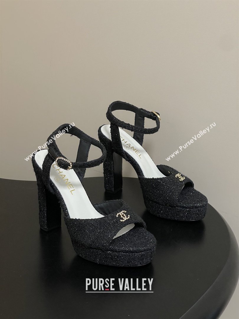 Chanel Tweed Sandals G47029 Black Spring-Summer 2026 Pre-collection (MD-26022305)