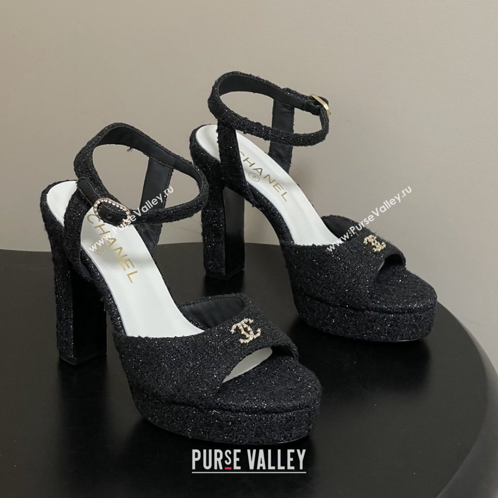 Chanel Tweed Sandals G47029 Black Spring-Summer 2026 Pre-collection (MD-26022305)