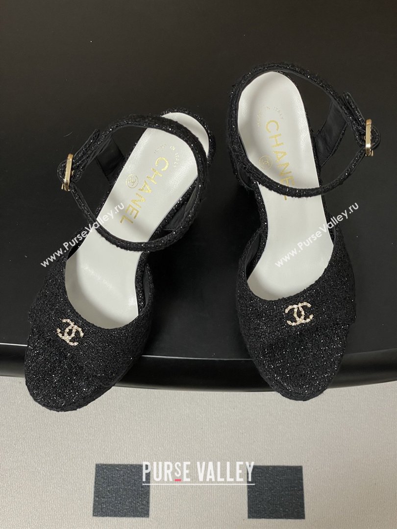 Chanel Tweed Sandals G47029 Black Spring-Summer 2026 Pre-collection (MD-26022305)