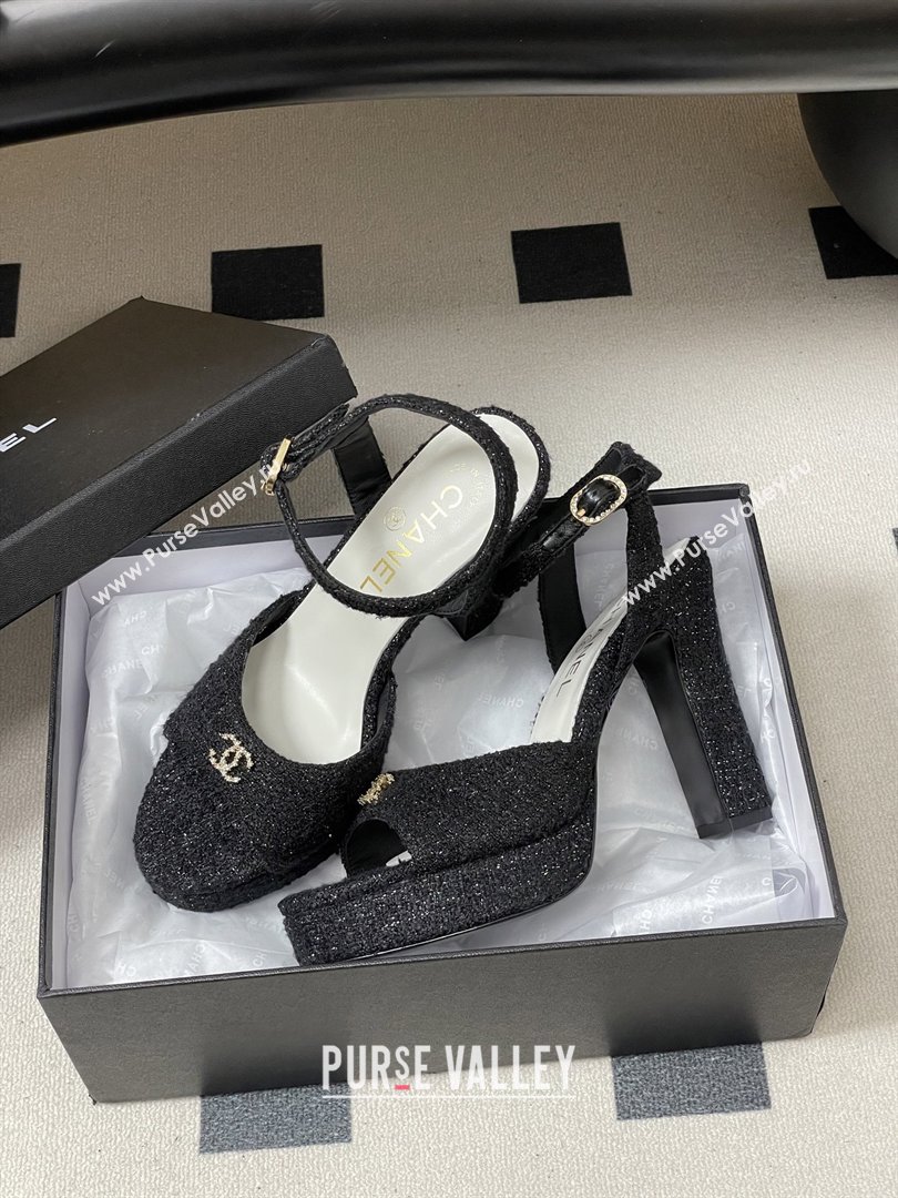Chanel Tweed Sandals G47029 Black Spring-Summer 2026 Pre-collection (MD-26022305)