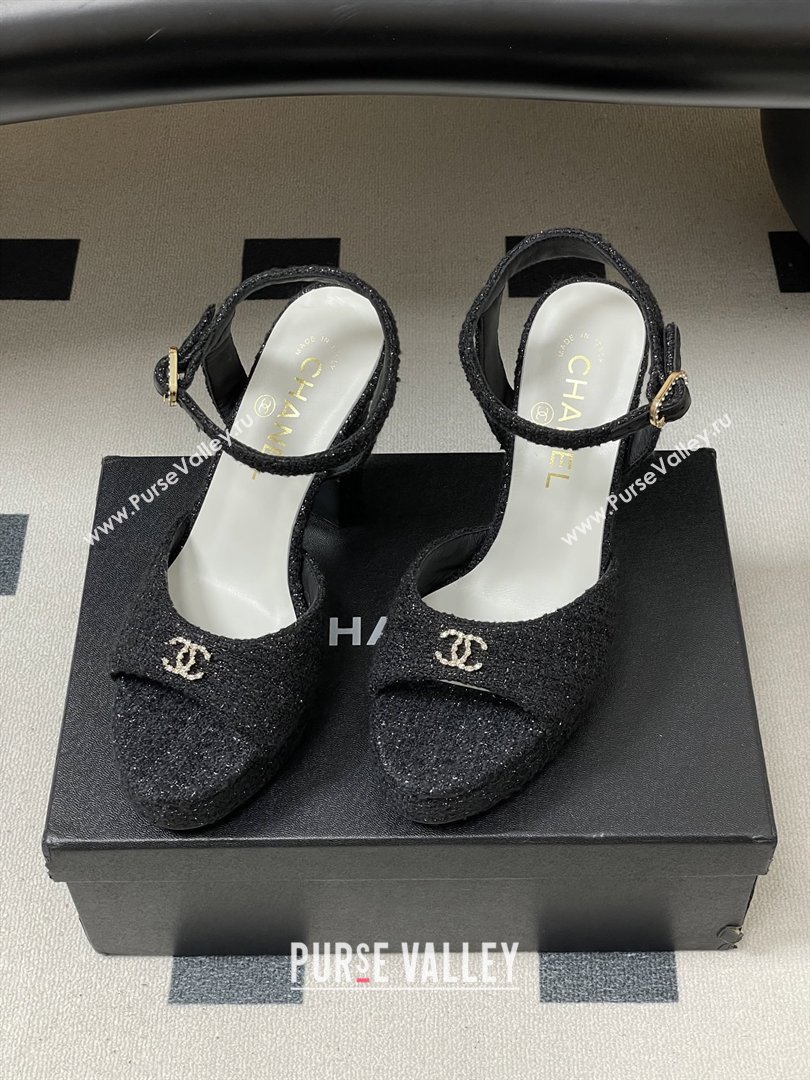 Chanel Tweed Sandals G47029 Black Spring-Summer 2026 Pre-collection (MD-26022305)