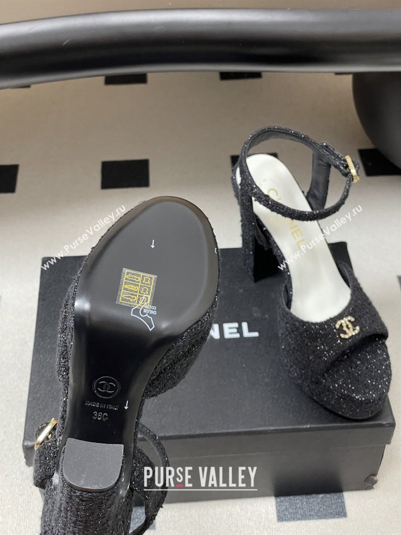 Chanel Tweed Sandals G47029 Black Spring-Summer 2026 Pre-collection (MD-26022305)