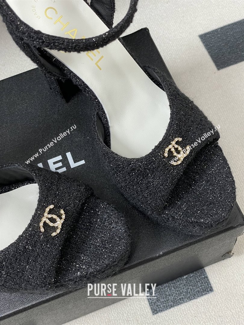 Chanel Tweed Sandals G47029 Black Spring-Summer 2026 Pre-collection (MD-26022305)