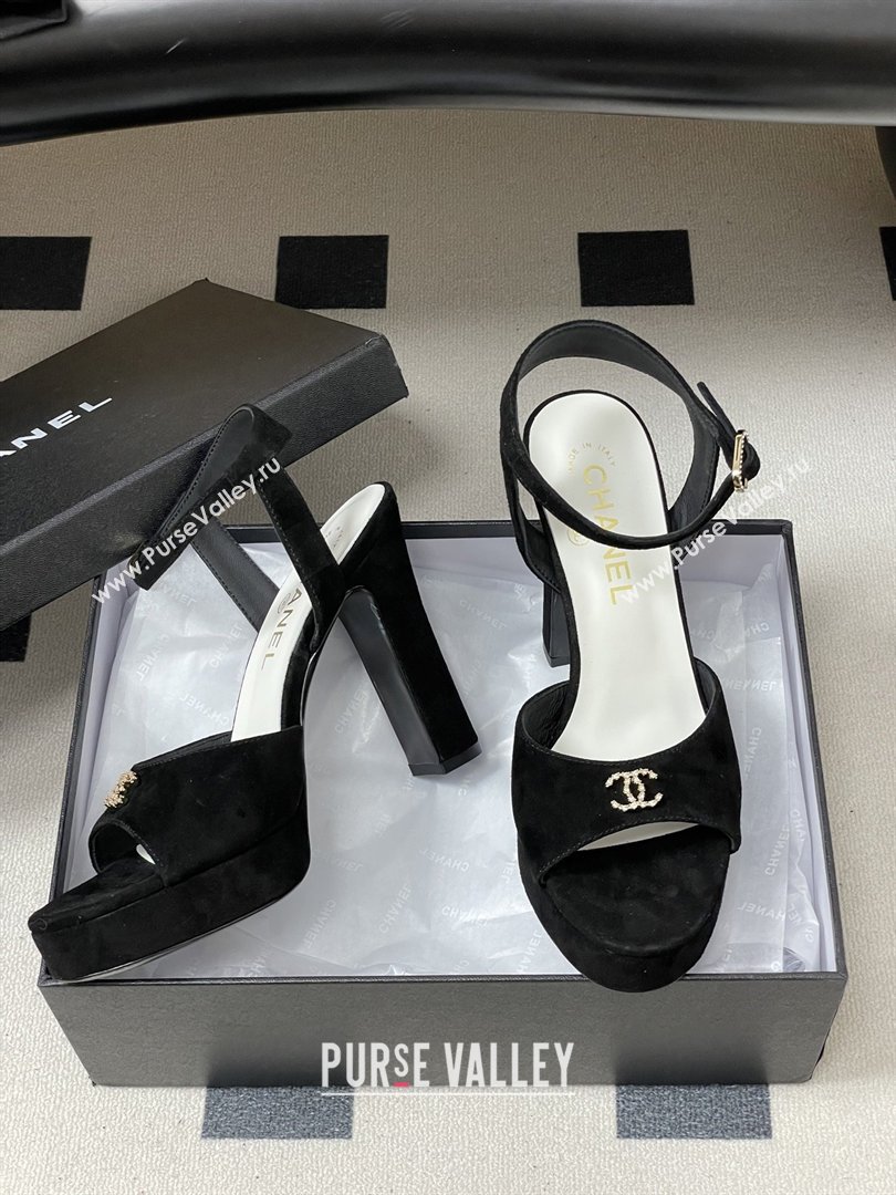 Chanel Suede Kidskin Sandals G47029 Black Spring-Summer 2026 Pre-collection (MD-26022301)
