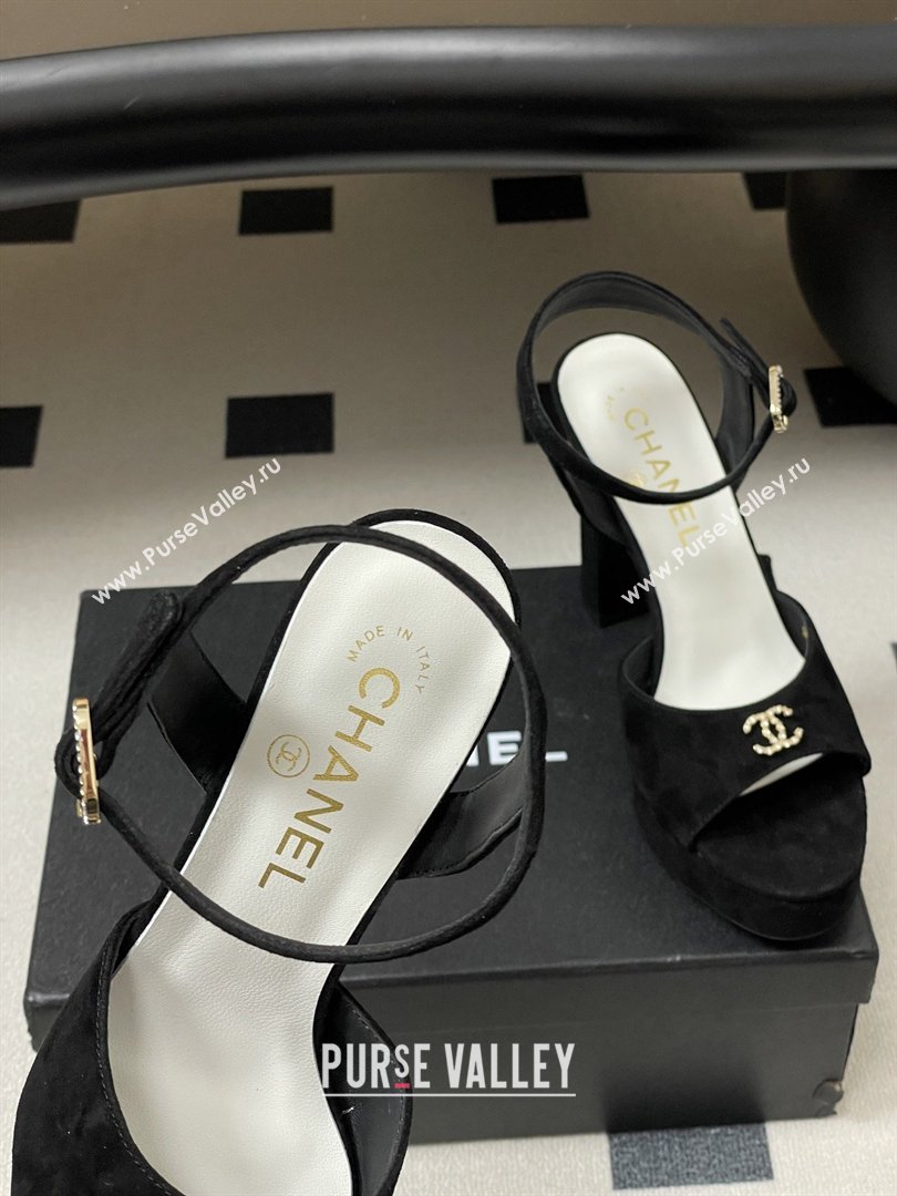 Chanel Suede Kidskin Sandals G47029 Black Spring-Summer 2026 Pre-collection (MD-26022301)