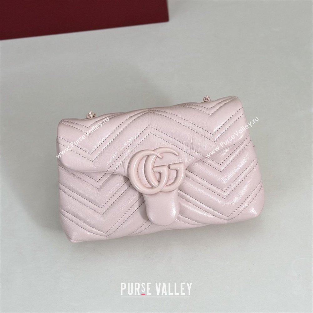 Gucci GG Marmont Leather Mini shoulder Bag 856368 Light Pink 2026 (DLH-26022608)