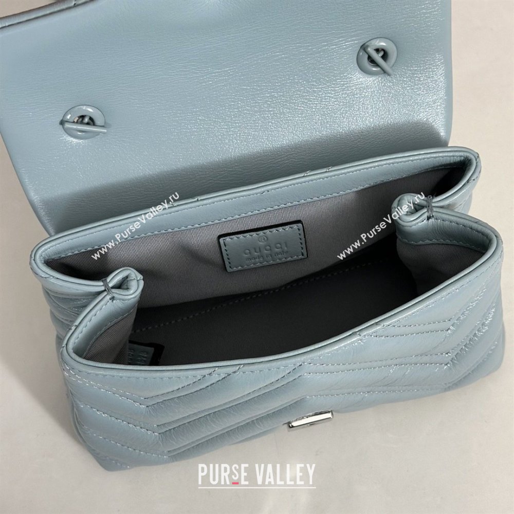 Gucci GG Marmont Leather Mini shoulder Bag 856368 Light Blue 2026 (DLH-26022609)