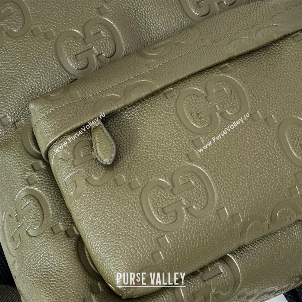 Gucci Mens Medium Jumbo GG Leather Backpack Bag 819065 Green 2025 (DLH-26022610)