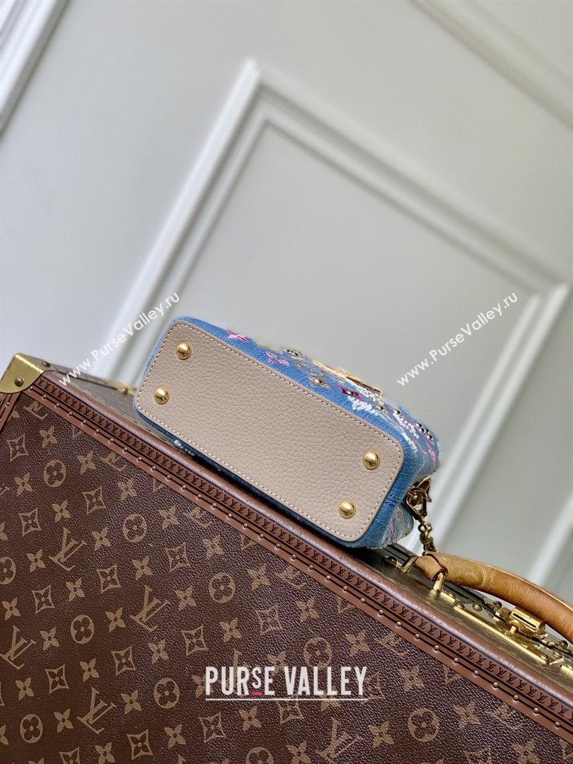 Louis Vuitton Capucines Mini Bag in Denim Blue/Cream GOTS-certified cotton M12947 2026 (K-26022710)