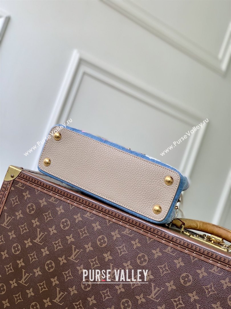 Louis Vuitton Capucines BB Bag in Denim Blue/Cream GOTS-certified cotton M12947 2026 (K-26022711)