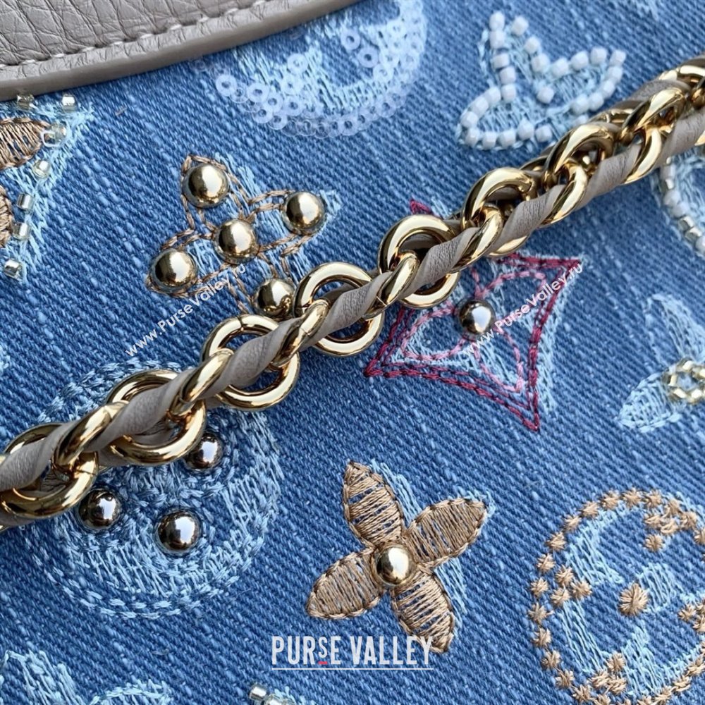 Louis Vuitton Capucines BB Bag in Denim Blue/Cream GOTS-certified cotton M12947 2026 (K-26022711)