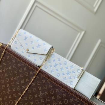 Louis Vuitton Pochette Felicie Bag in Milky White/Blue Cowhide Leather M28127 2026 (K-26022713)
